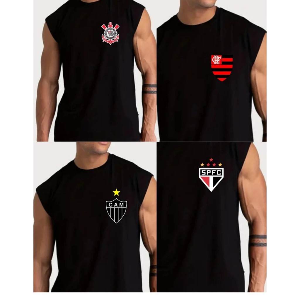 Camiseta Regata Oversized Machão Time de Futebol Camisa 100% Algodão Libertadores Lançamento