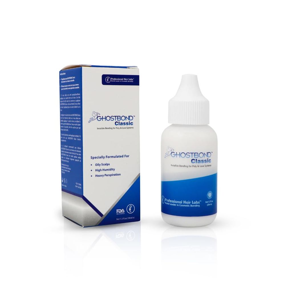 GHOSTBOND Classic Hair Replacement Adhesive 1.3oz - Invisible Wig Bonding Glue: Water & Oil-Resistant, Non-Toxic, Strong
