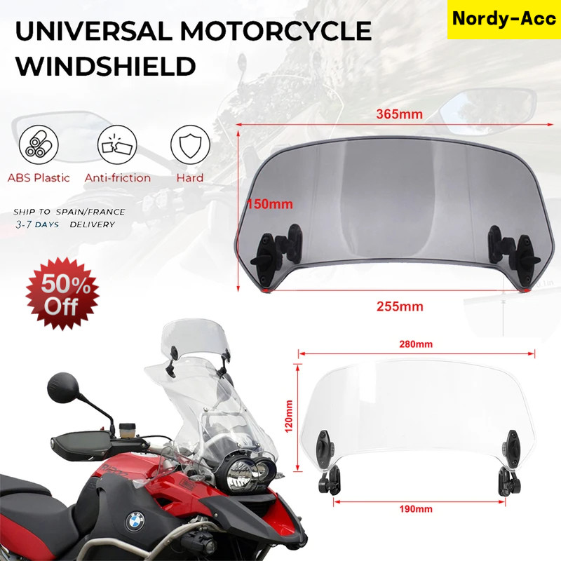 Extensão De Para-Brisa De Motocicleta Ajustável , Spoiler Universal , Defletor Todos Os Modelos