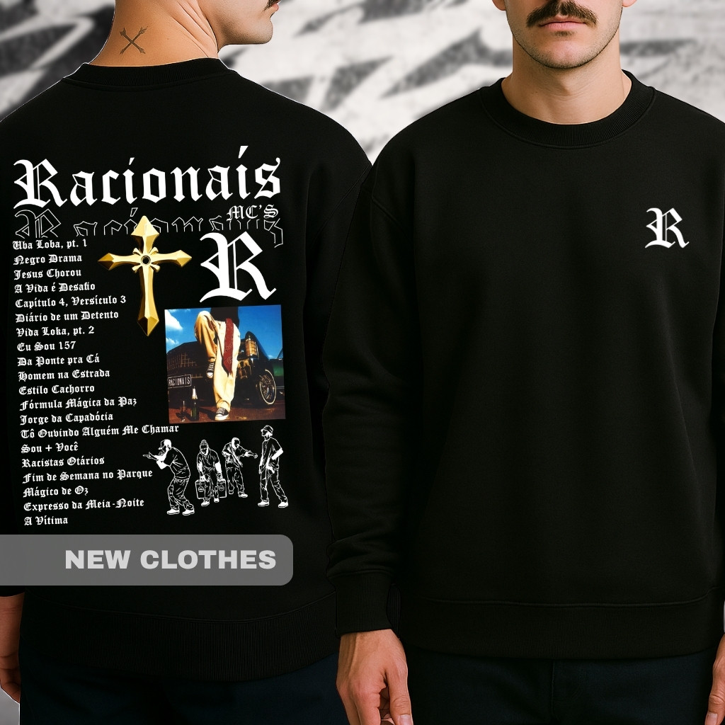 Moletom Careca Rap Nacional Racionais Quebrada Sobrevivendo No Inferno Hip Hop Blusa Frio Inverno Casual