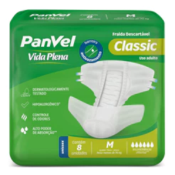 Fralda Adulto Panvel Vida Plena Classic M 8 Unidades