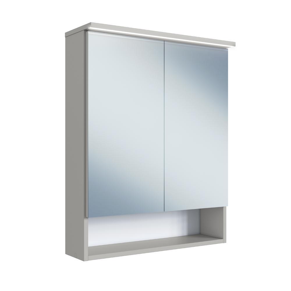 Armário Espelheira para Banheiro ProDecor ES8040 2 Portas Arenas com Espelho e Iluminação LED
