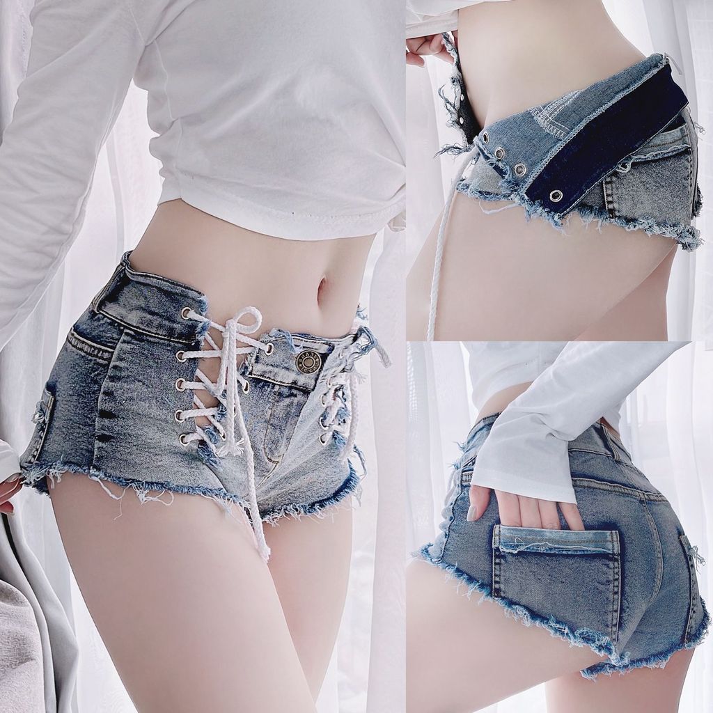 Europeu americano quente menina nádegas magras Hip-Lifting Super shorts Denim shorts feminino verão fino cintura alta ma