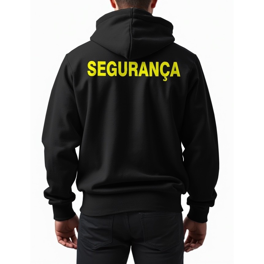Moletom Vigilante Segurança Privada Uniforme Preto Casaco Frio Profissional Casual Blusa de Frio Segurança