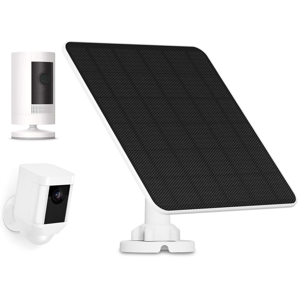 Painel Solar para Câmera Ring, Carregador Solar de 5W para Ring Stick Up Cam, Spotlight Cam Plus/Pro, Wyze Battery Cam P