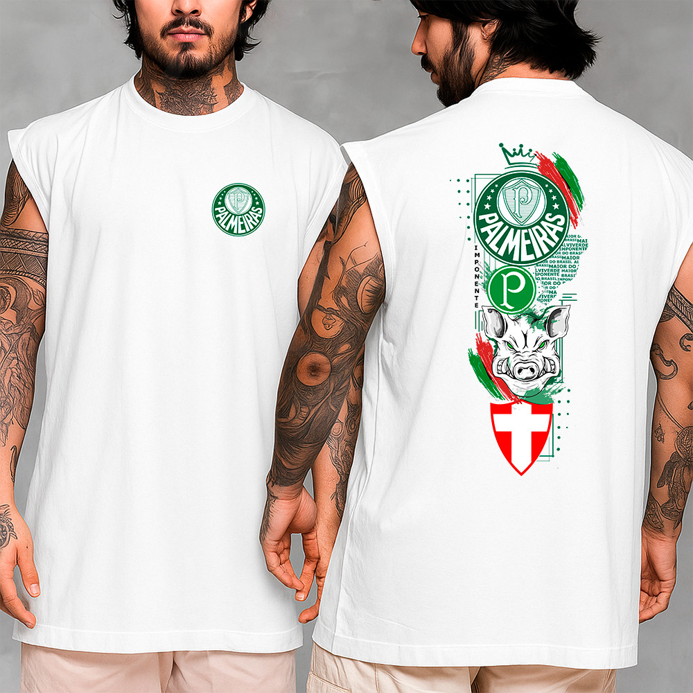 Camiseta regata machao oversized masculino palmeiras porco Gym Streetwear Longline Algoda