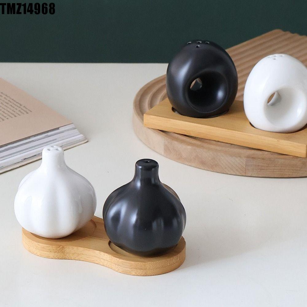 Frasco De Tempero TMZ14968 , Potes Decorativos De Cerâmica Em Forma De Alho , Pote De Condimento Estilo Japonês À Prova