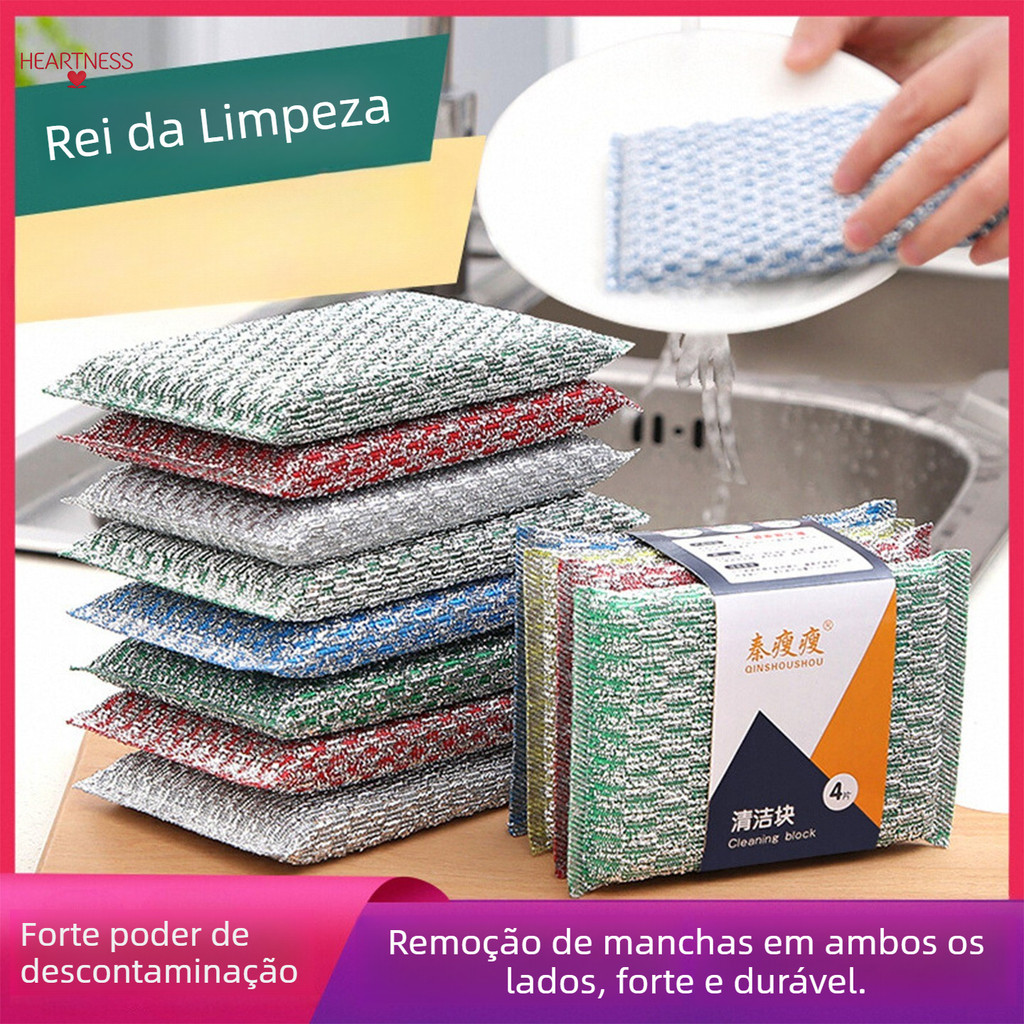 Pano de prato de cozinha esponja mágica limpar escova de limpeza doméstica esfregão dupla face pano de prato de alta efi
