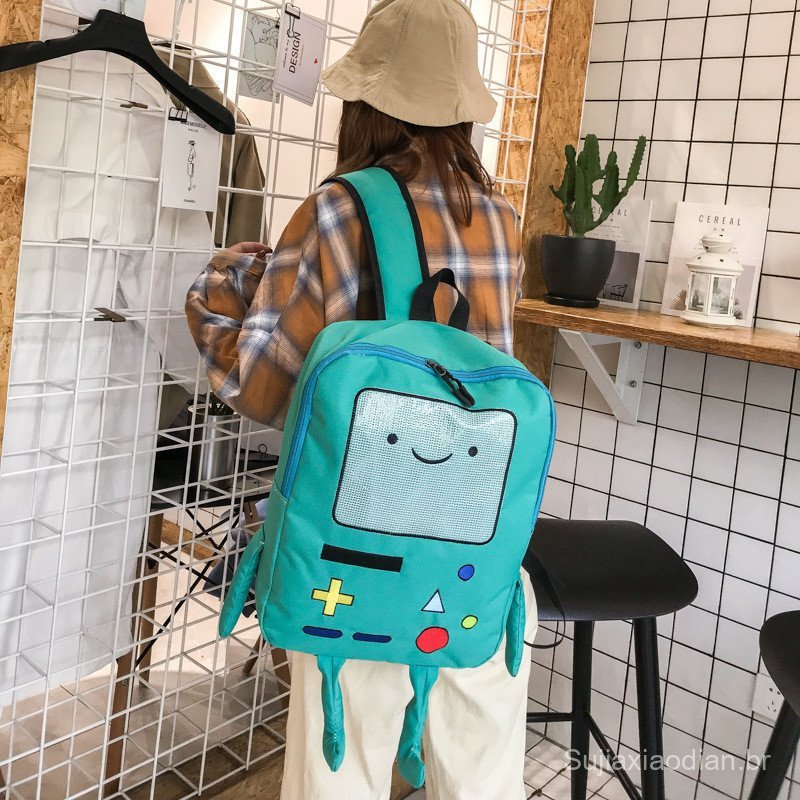 Mochila Kawaii Cartoon Adventure Time‌-Macio , Fofo , Desenho Animado , Hora De Aventura , Estudante , Bolsa Escolar