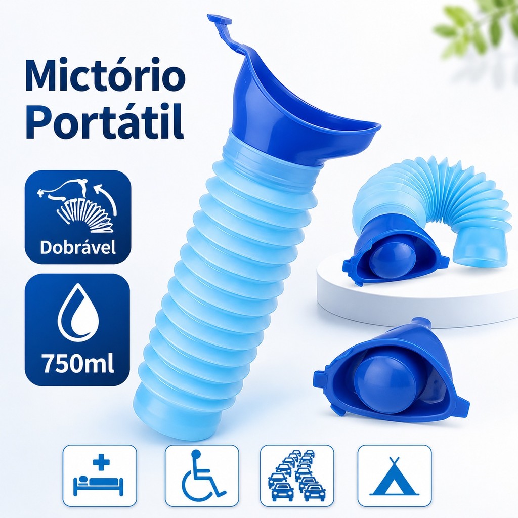 Urinol Portátil 750ml Unissex Dobrável Mictório Garrafa Para Homens/Mulheres/Crianças em Viagens Camping e Emergências