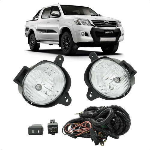 Kit Farol de Milha Hilux 2012 2013 14 2015 Auxiliar Neblina