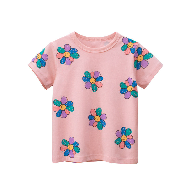 27home roupas infantis de algodão puro versão coreana crianças verão 2026 moda meninas camiseta de manga curta roupas de