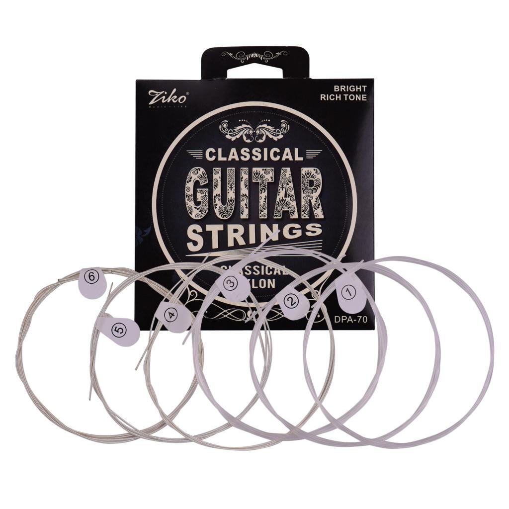 oops_shop.br ZIKO DPA-70 Cordas para violão clássico Tensão de luz normal Corda de nylon enrolada em prata antiferrugem