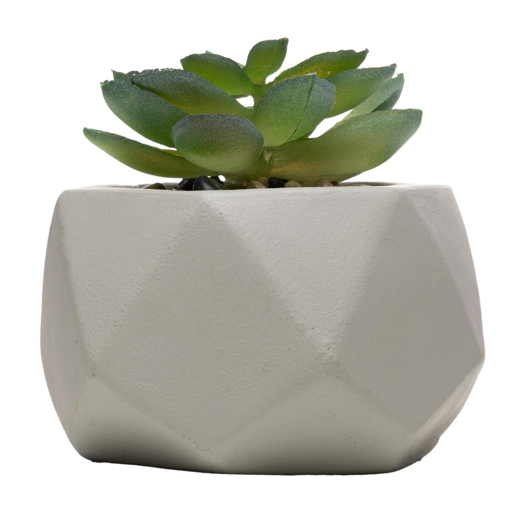 Cachepot Sucelenta Artificial Lyor Prismatto Cimento Cinza