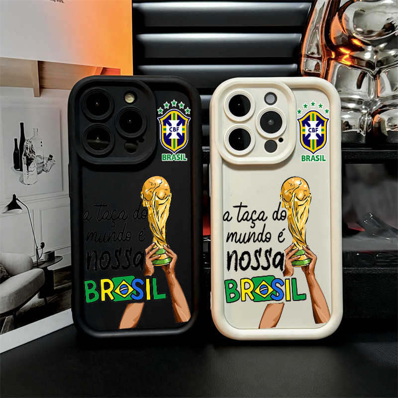 Capinha de Celular Seleção Brasileira Para iPhone 13 11 14 15 16 12 17 pro max Capa De Silicone Anti impacto Case