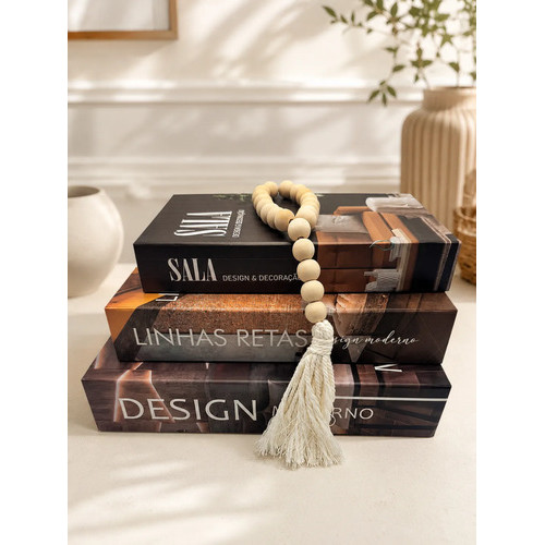 Livro Falso Decorativo Fake Kit 3 Porta Objetos Colar 30cm Diversas Livro Fake Caixa Decorativa