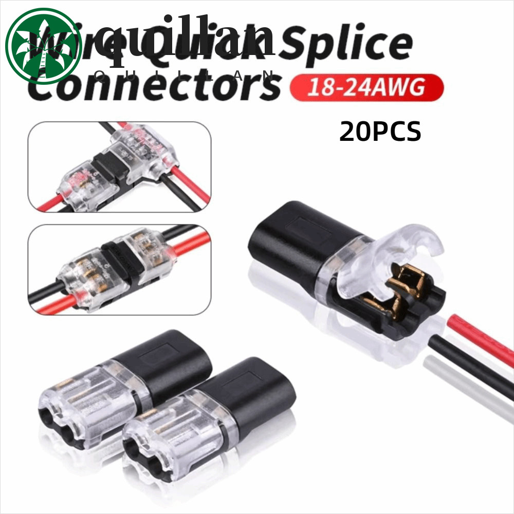 Conector De Fio Conectável QUILLAN , Bloqueio Escocês De Mola De 2 Pinos Sem Descascamento , Bloco Terminal De Crimpagem