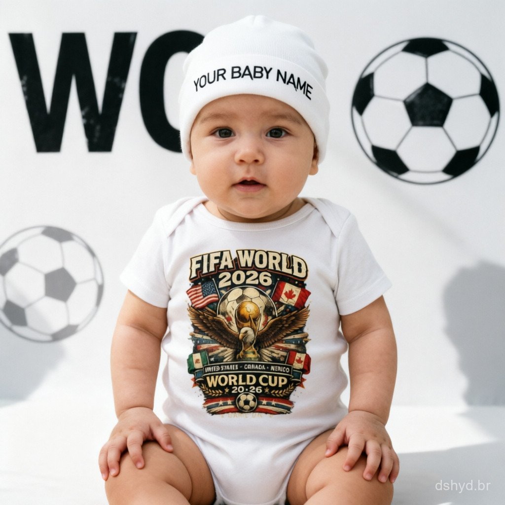 Macacão Esportivo Infantil da Copa do Mundo 2026, Estampa de Futebol, Roupa Infantil Bagpiper, América, Canadá, México C