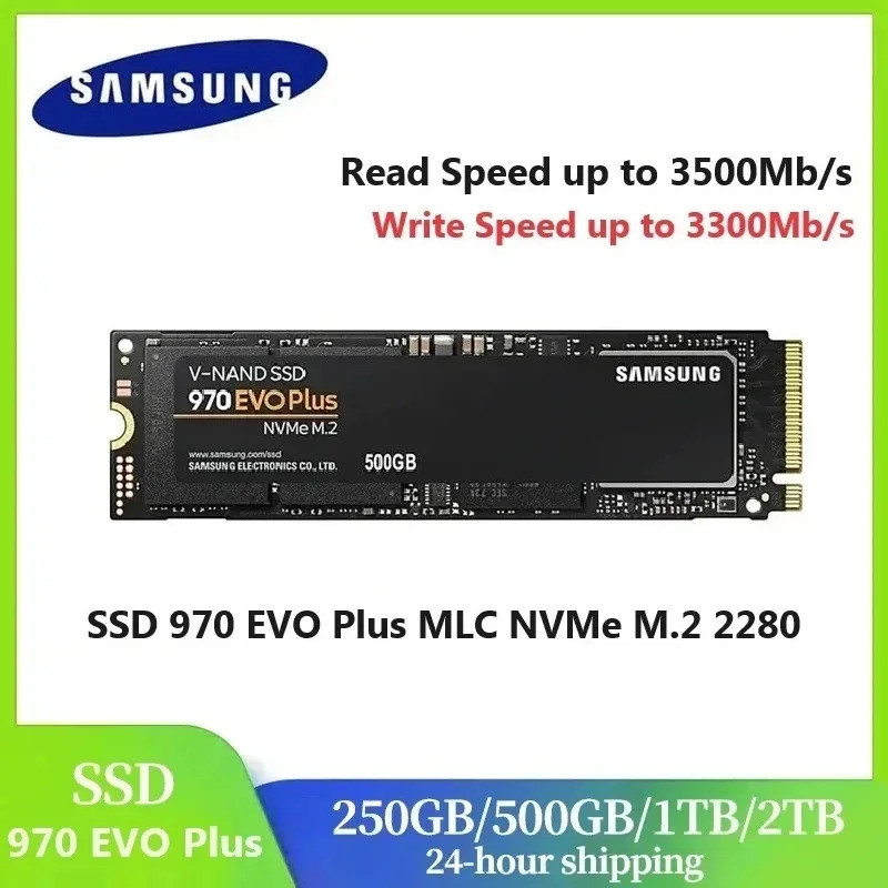 SAMSUNG 970 EVO Plus SSD MLC NVMe M . 2 2280 PCIe 3.0x4 Unidade De Estado Sólido