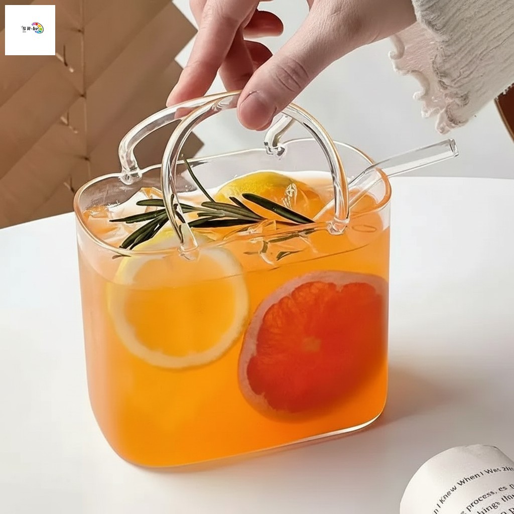 Bolsa De Vidro Borossilicato Em Forma De Copo Criativo Suco Frutas Chá Coquetel