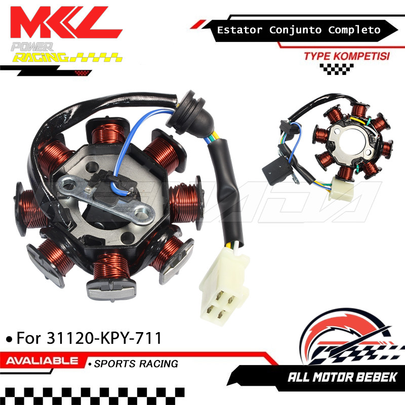 Código 31120-KPY-711/A21/A31 Estator Magneto Compatível Wave 110/125 XRM 125 XRM/RS 125 Encaixe Exato