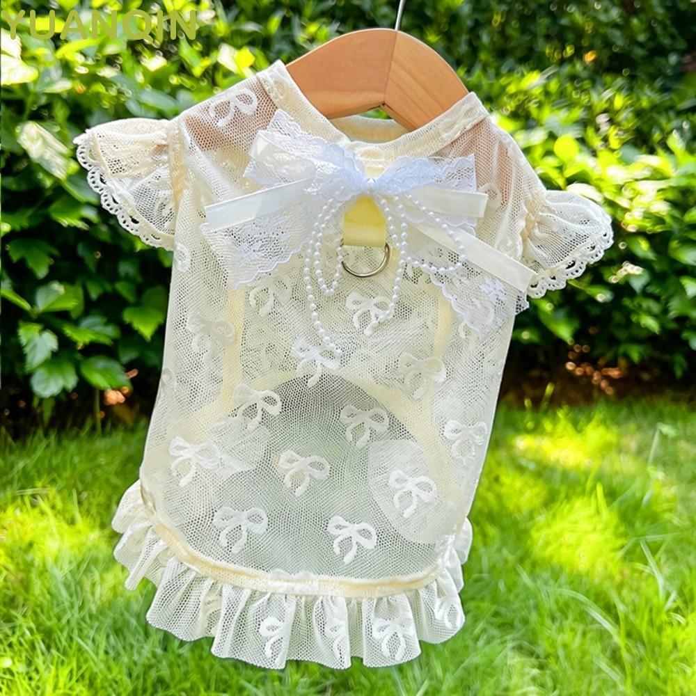 YUANQINZT Colete Anti-Mosquito Para Cães , Roupas Animais De Estimação Com Decoração De Laço Vazado Macio , Malha Fina