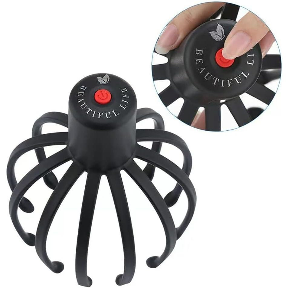 Massageador Elétrico para Couro Cabeludo com 3 Modos, Massageador de Cabeça 360 Graus, Massageador de Cabeça Portátil Se