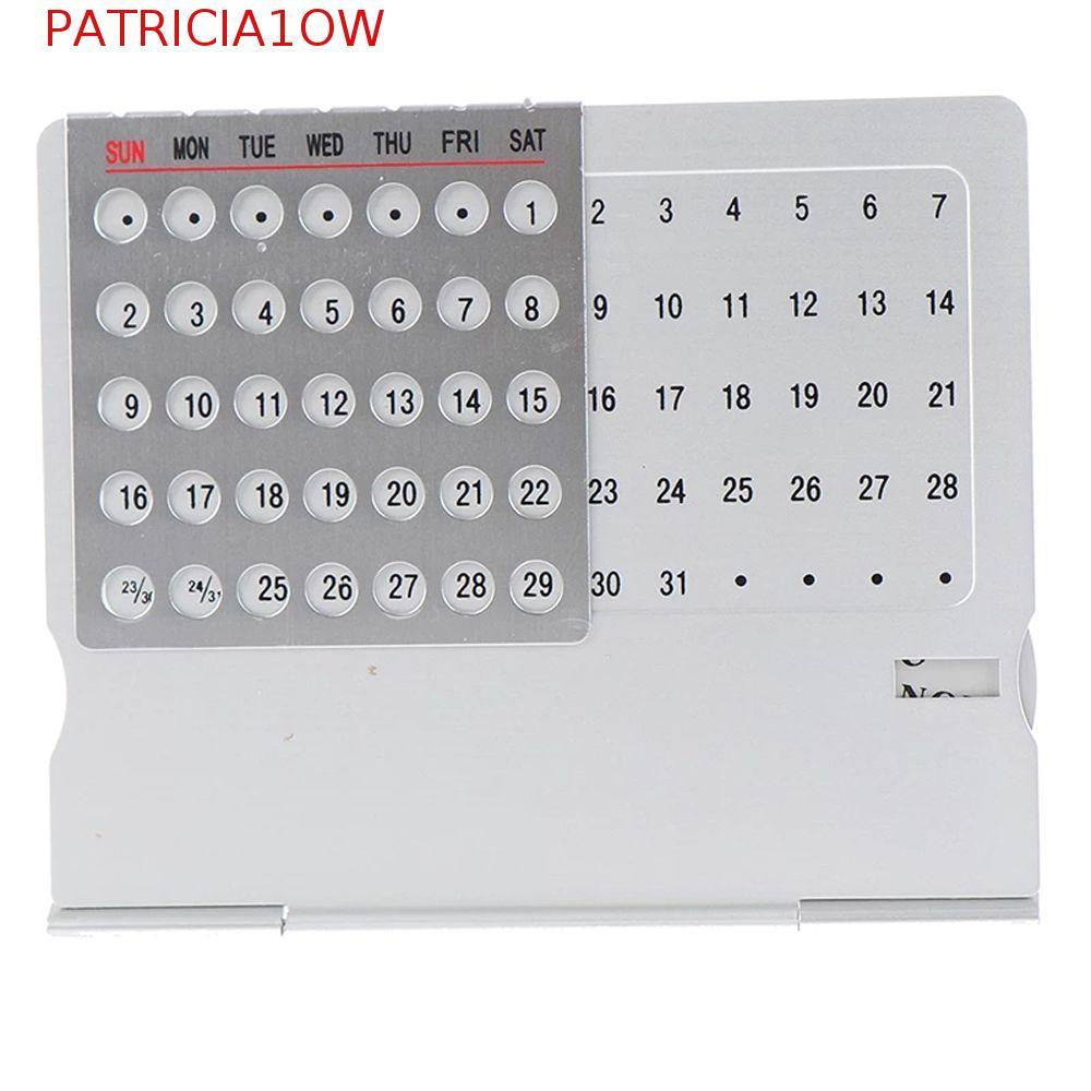 PATRICIA1OW Calendário Material De Escritório Inglês Super Único Para Casa Decoração De Mesa Prata Perpétuo