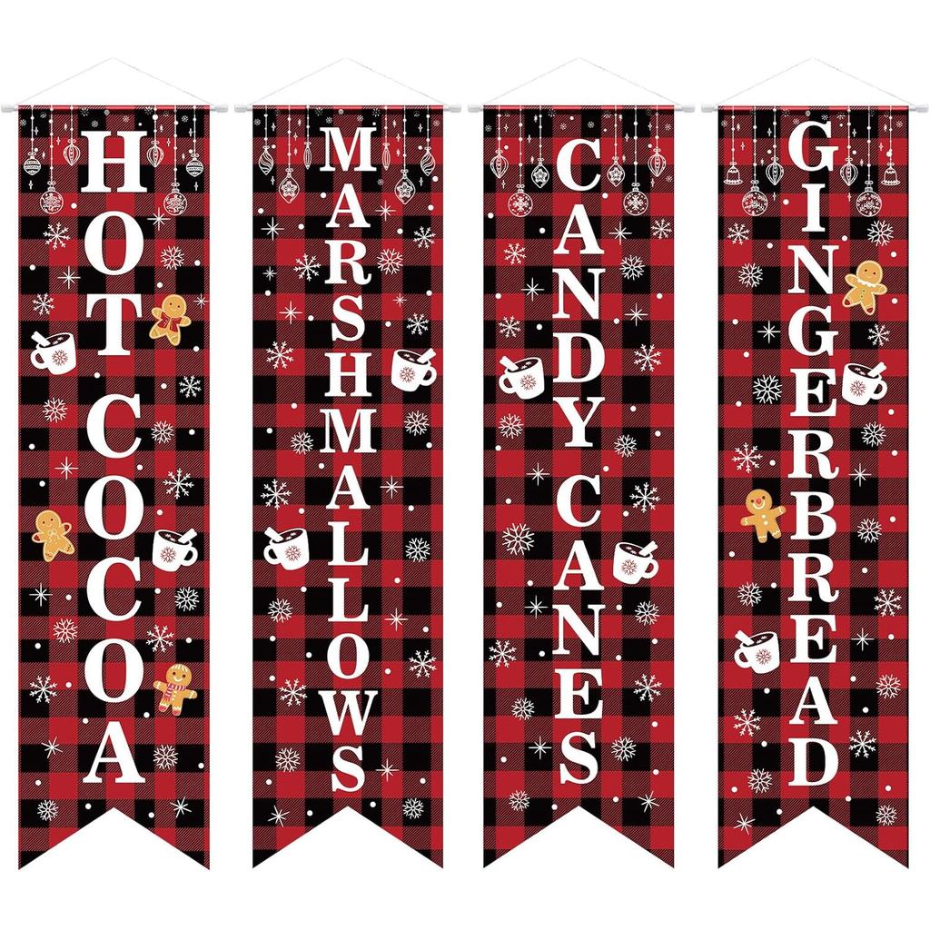 4 Peças de Decorações para Bar de Chocolate Quente, Suprimentos para Bar de Chocolate Quente, Faixa Decorativa para Choc
