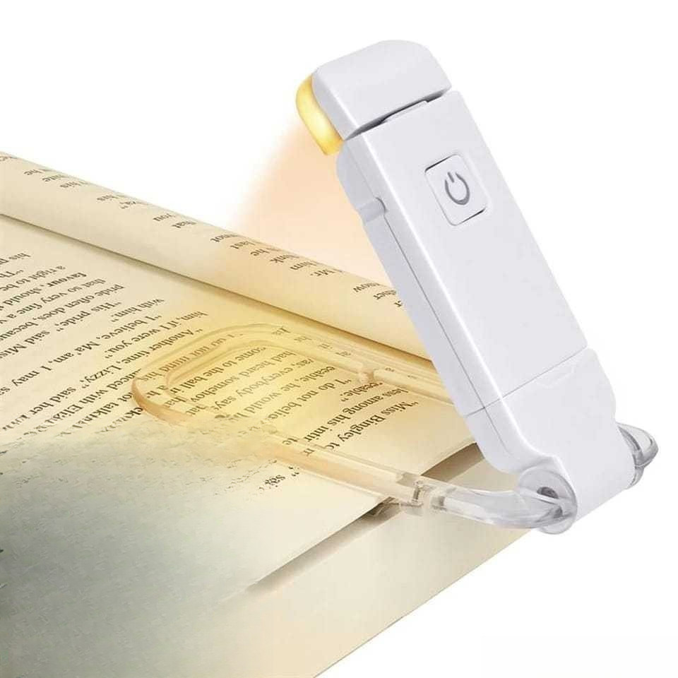 Luz de leitura LED, brilho ajustável, fonte de alimentação USB, proteção para os olhos, suporte portátil para marcador (