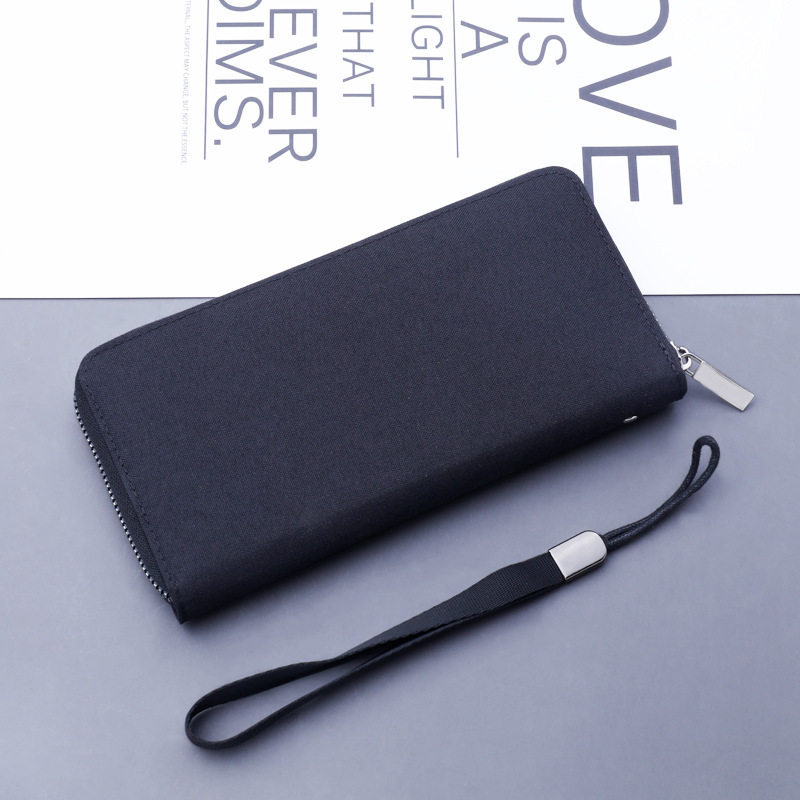 carteira masculina carteira masculina com ziper JOLIZEON Embreagem de lona masculina com zíper pode conter carteira mult