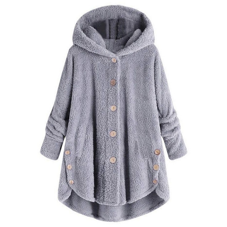 Europeu americano AliExpress outono inverno novo estilo marrom com capuz único Breasted manga comprida moletom Cardigan