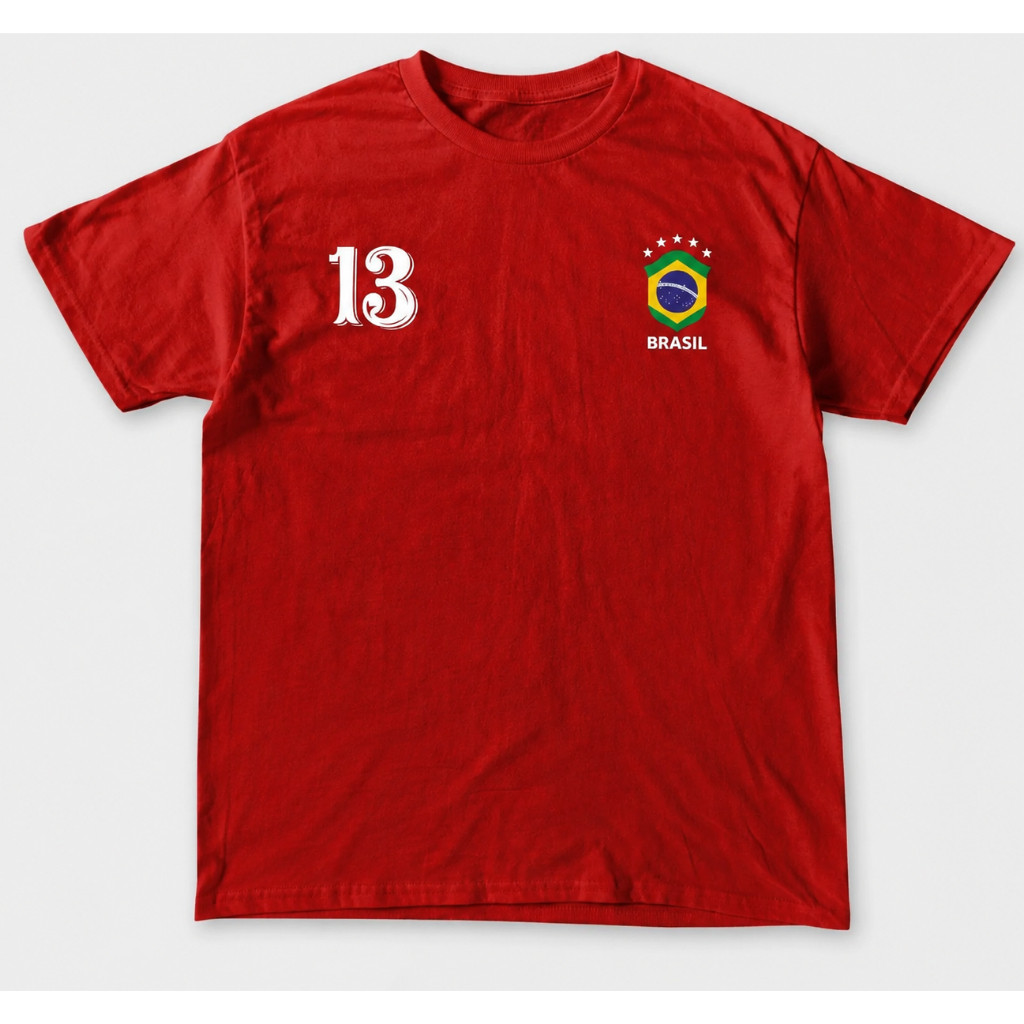 Camiseta Brasil 13 Copa do Mundo Unissex 100% Algodão