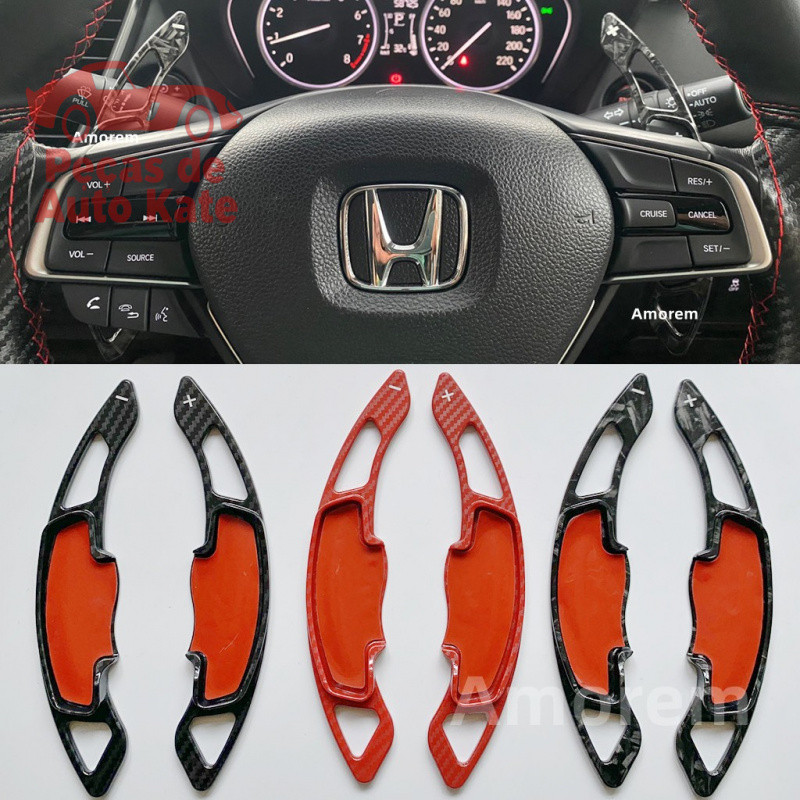 Volante de Carbono com Paddle Shift para Honda Civic G10 City Touring 2022-2025 HRV Accord Odyssey CRV 48NO