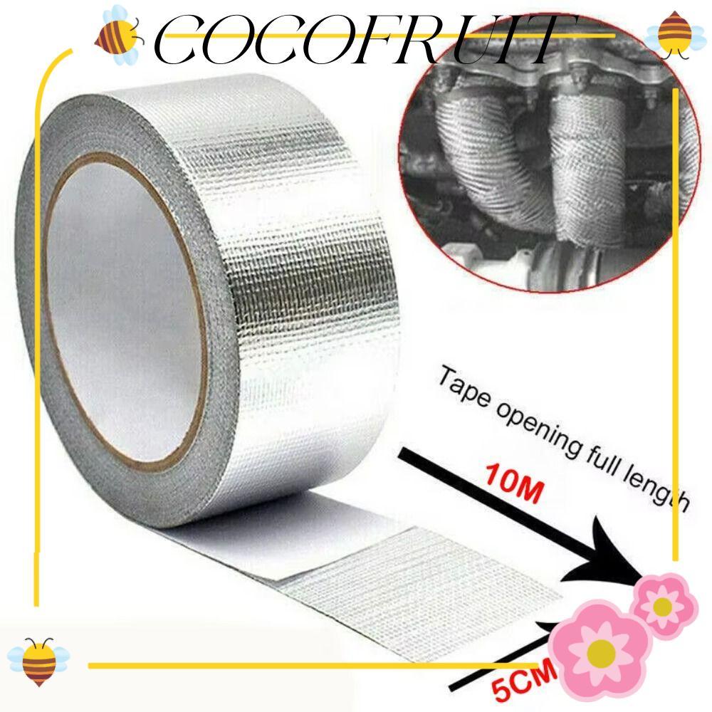 Fita De Folha De Alumínio De Fibra De Vidro COCOFRUIT , Autoadesiva 10M Papel Estanho Prateada