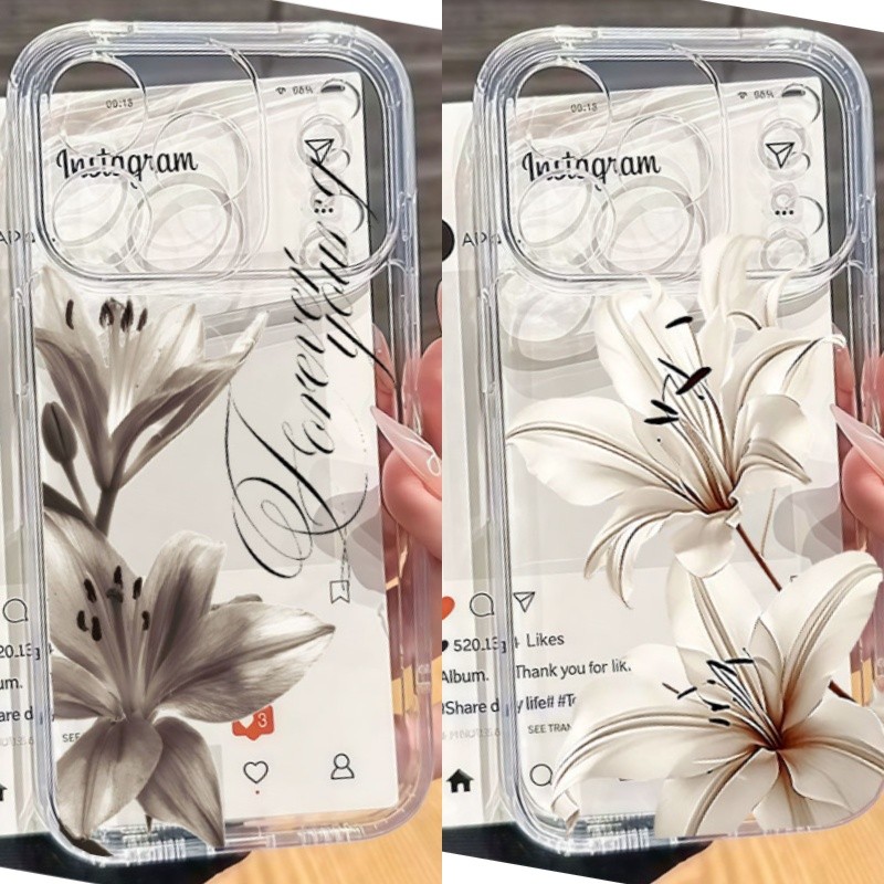 Capa Vintage Com Padrão De Flor De Lírio Para Samsung A05 A05S A12 A03S A02S A32 A23 A25 A56 A04 A04E A54 A22 A04 5G De 