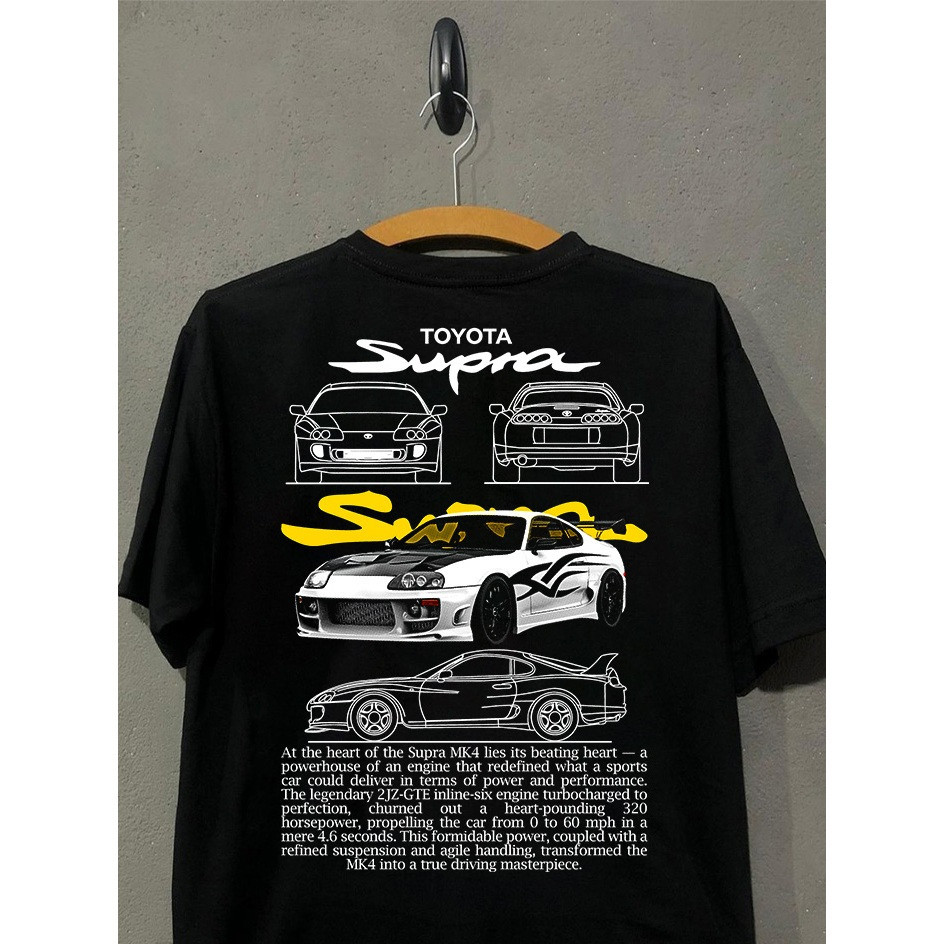 Camiseta estampada premium em puro algodão Camiseta Basica Algodao Toyota Supra Skyline Camisa Masculina