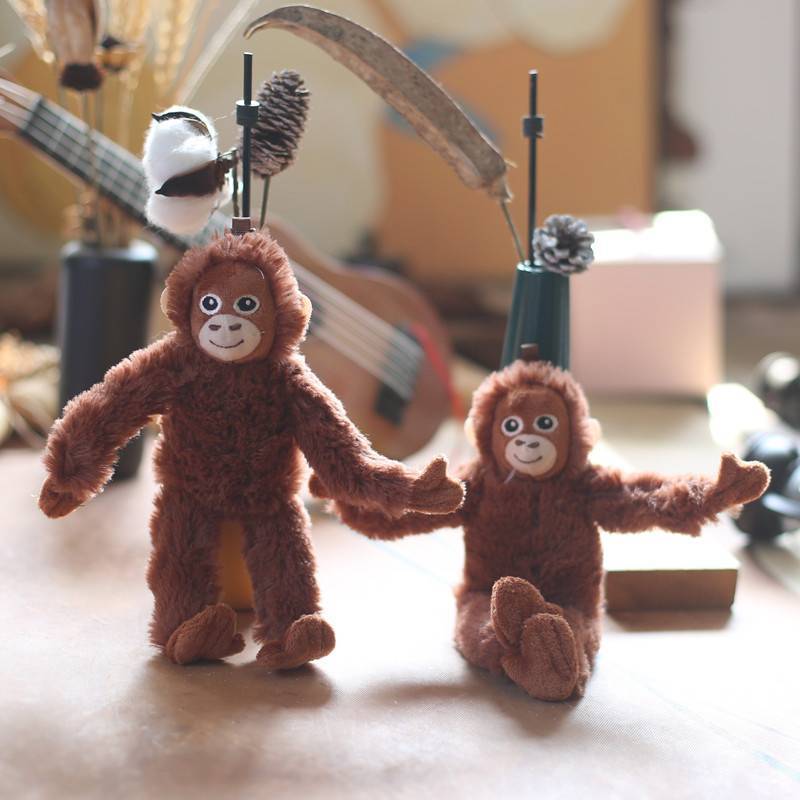 [Shnzd] Brinquedo De Pelúcia De Gorila De Desenho Animado Chimpanzés Macaco Pingente Boneca Macia Chaveiro Bapa Bolsa De