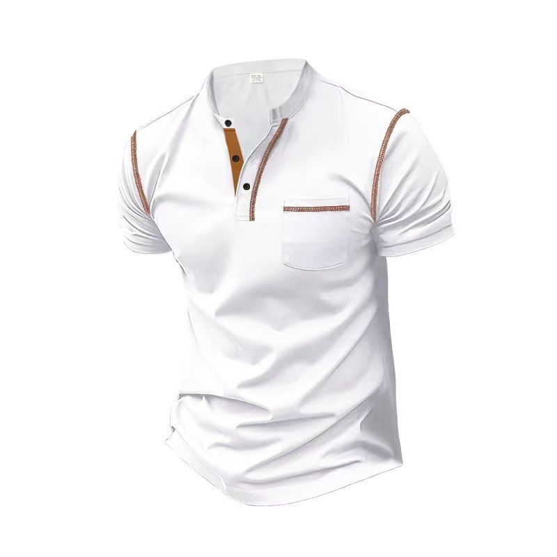 Camisa polo masculina de manga curta europeia americana de verão, uniforme polo masculino