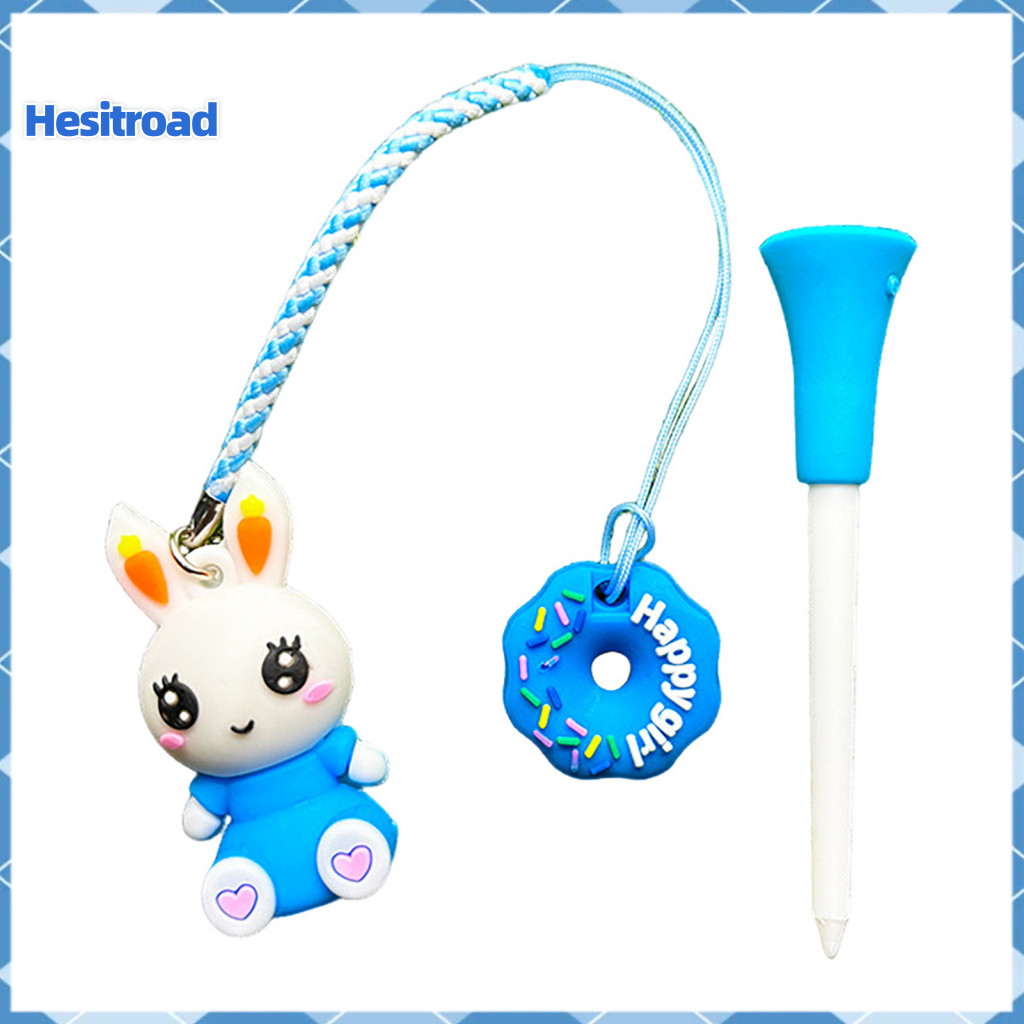 Cartoon Rabbit Golf Tee Holder with Strap – Anti-lost Plastic Ring for Men Women Convenient Hanger Loss Prevention Acc
