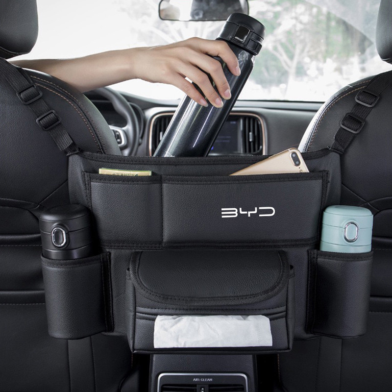 Bolsa Organizadora de Couro para Banco Central de Carro para BYD ATTO 3 EA1 EV YUAN SONG PLUS Dolphin Dmi, Entre os Banc