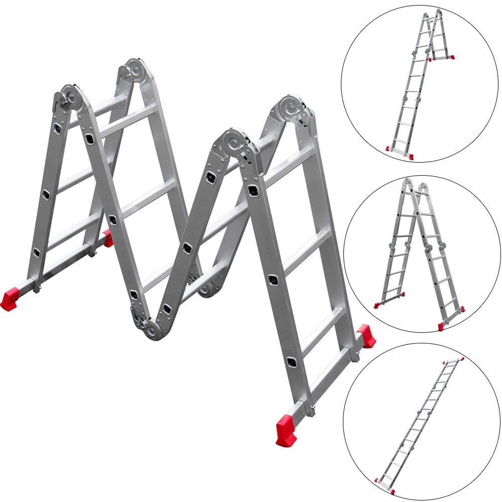 Escada multifuncional de alumínio 3 x 4 com 12 degraus 8 em 1 - Worker