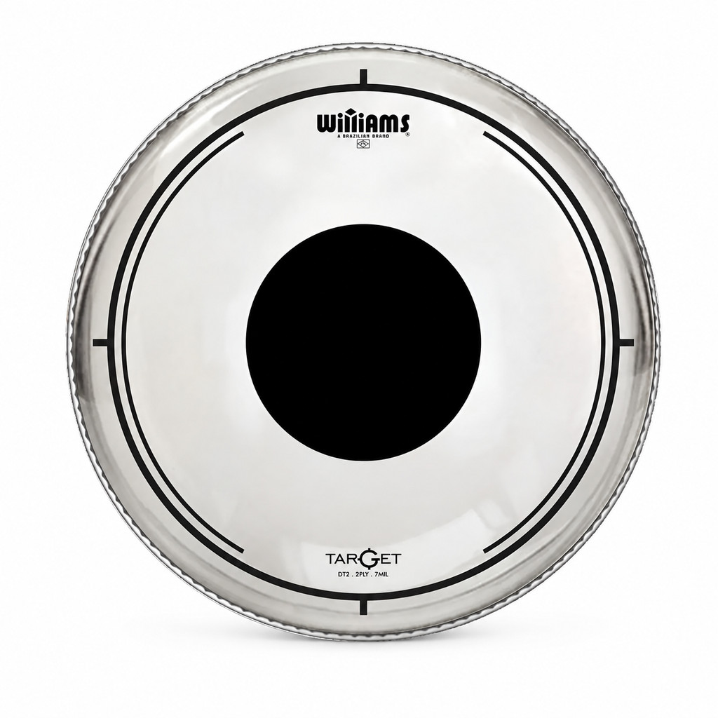 Pele Williams Target Dot DT2 Clear Tom ou Surdo 14 Polegadas