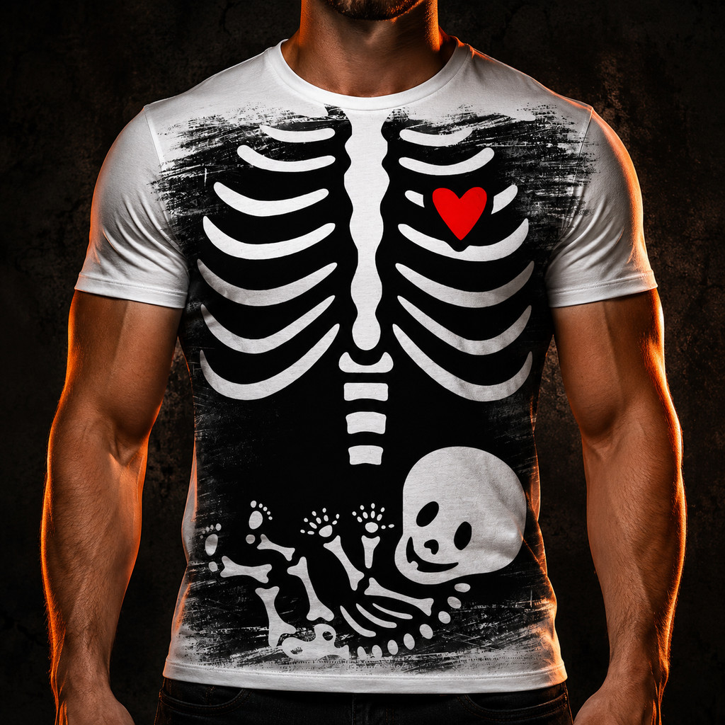 Camisa Camiseta Masculina Caveira Gravida Esqueleto