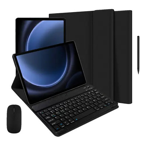 Premium Capa + Teclado Abnt2 + Mouse + Bolsa Para Galaxy Tab S9 Fe