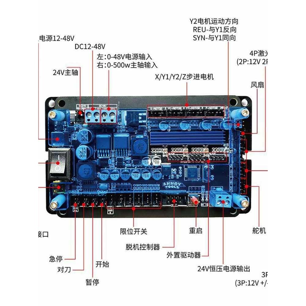 GRBL CNC CNC Máquina de Gravura Controlador Placa de Controle Portátil Driver de Motor de Passo de Dois Eixos e Três Eix