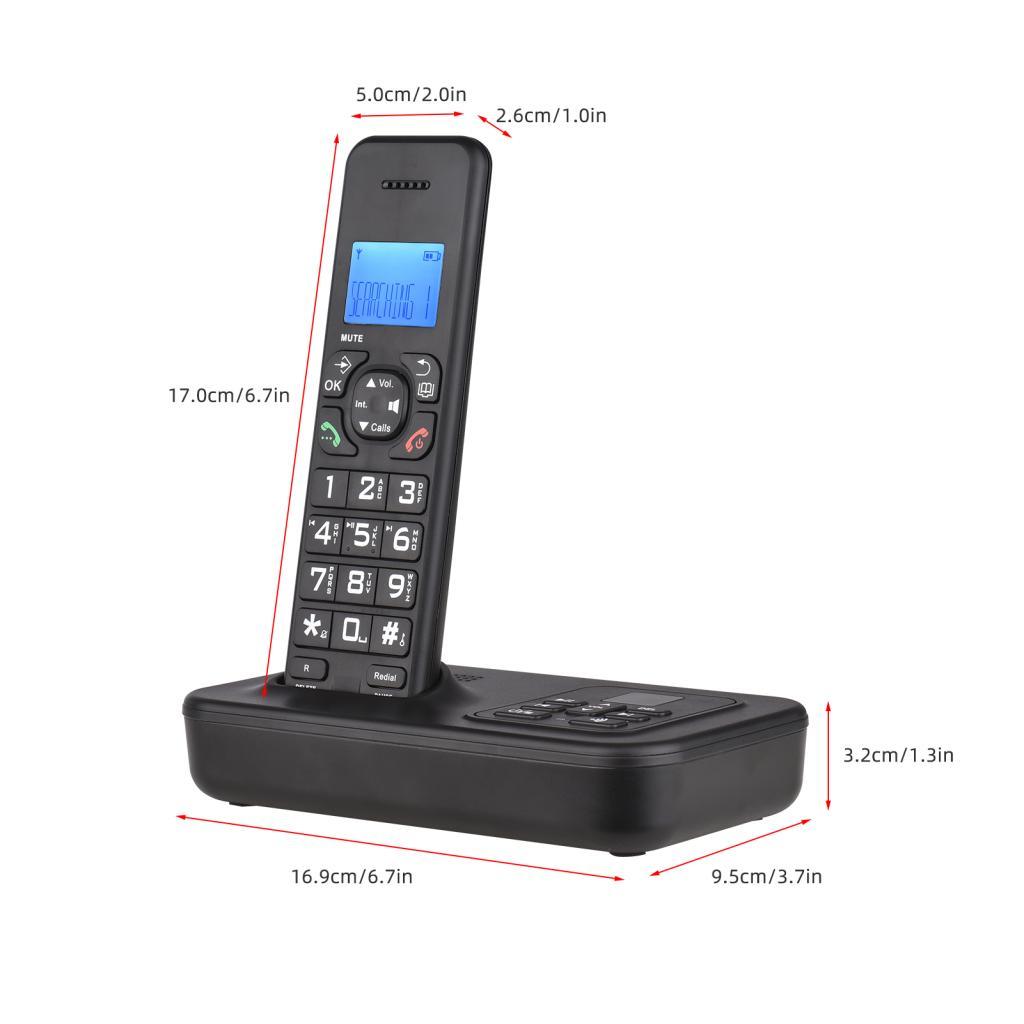 Sistema telefônico sem fio expansível com atendimento telefônico Display LCD de 3 linhas Suporte para identificação de