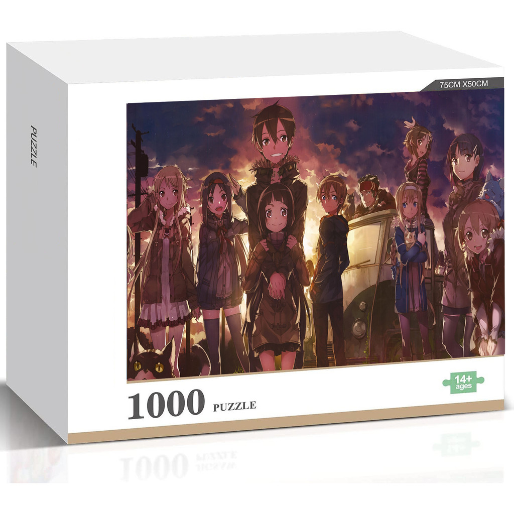 Asada Shino Kirigaya Kazuto Asuna Sword Art Online 1000 Peças Quebra-Cabeça De Madeira Colorido Para Crianças Anime Jogo