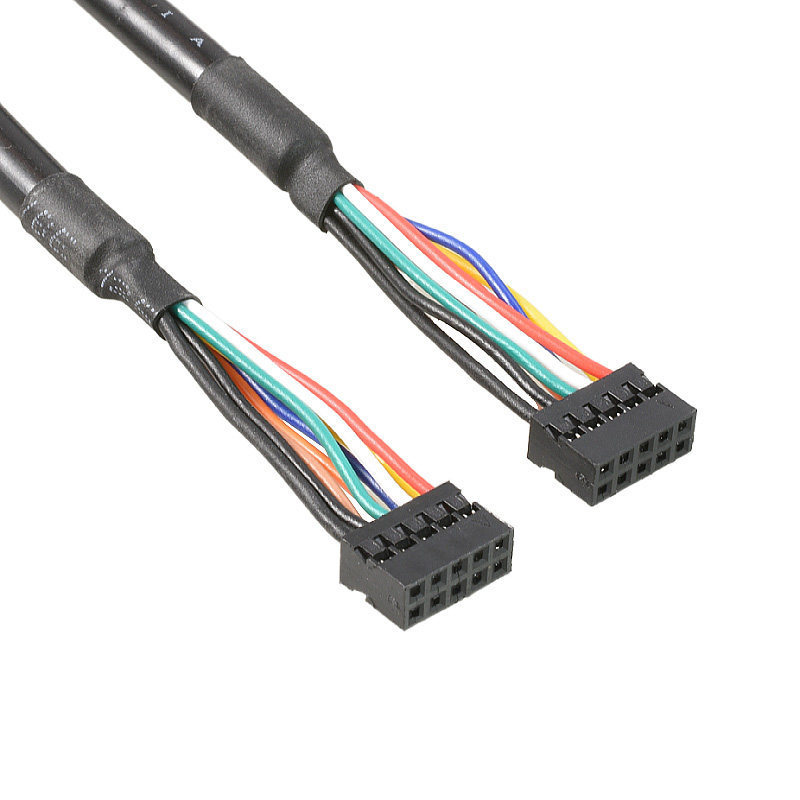 Placa-mãe 5P/10P fêmea para fêmea dupont 2.0 passo USB pino 10 Pinhole para cabo de extensão de furo dupont 2.54mm passo