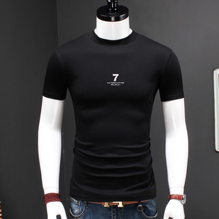2025 primavera verão duplo mercerizado algodão de manga curta pequena gola alta camiseta masculina de seda gelo camisa d